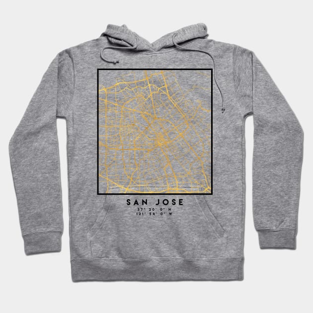 SAN JOSE CALIFORNIA CITY STREET MAP ART Hoodie by deificusArt